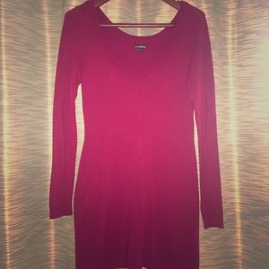 Dark red short sweater dress. Size M